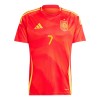 Original Trikotsatz Spanien Alvaro Morata 7 Heimtrikot EURO 2024 Für Kinder